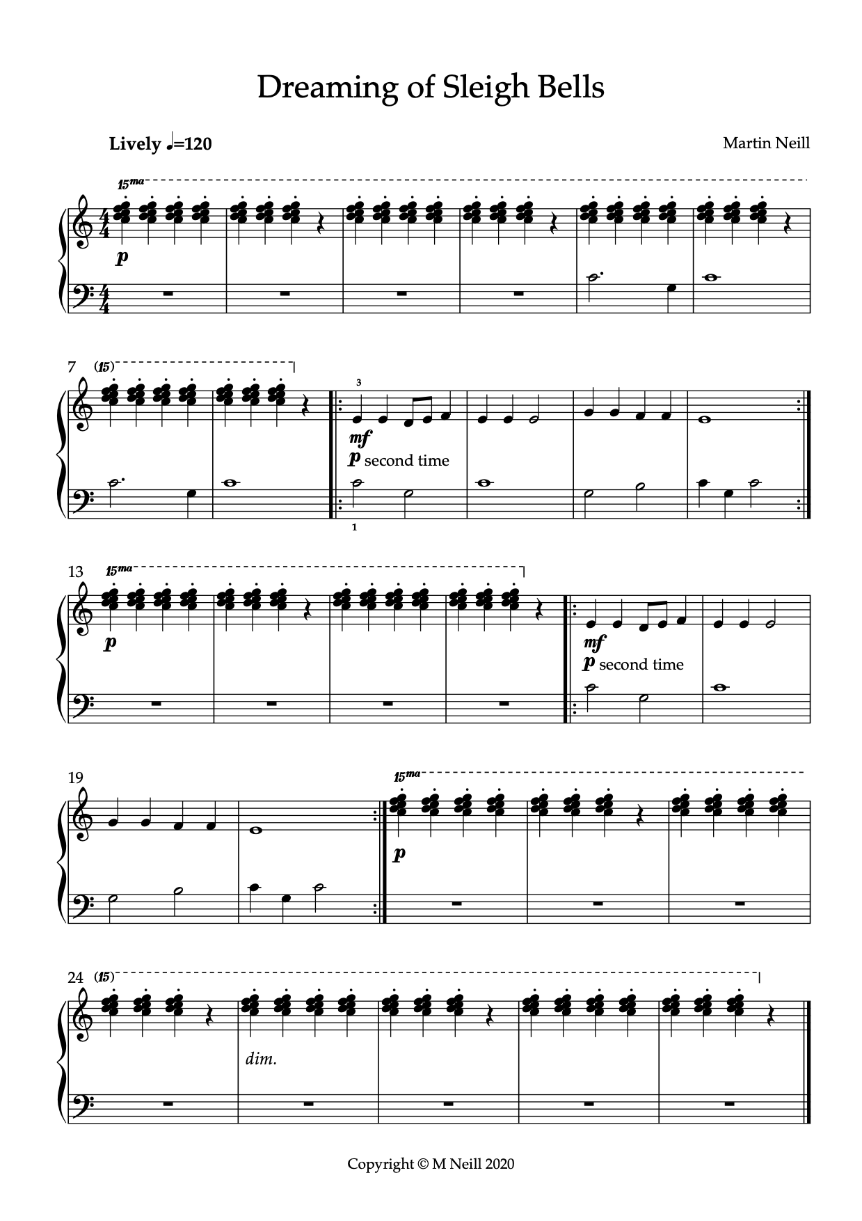 Dreaming of Sleigh Bells PianoTunes